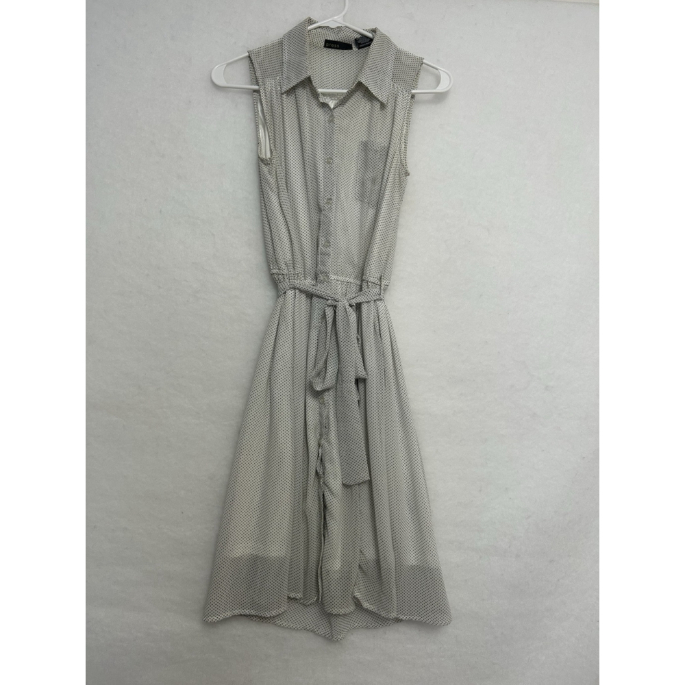 Press Polka Dot Button Up Collared Classic Park-Avenue Chic Brunch-Ready Dress